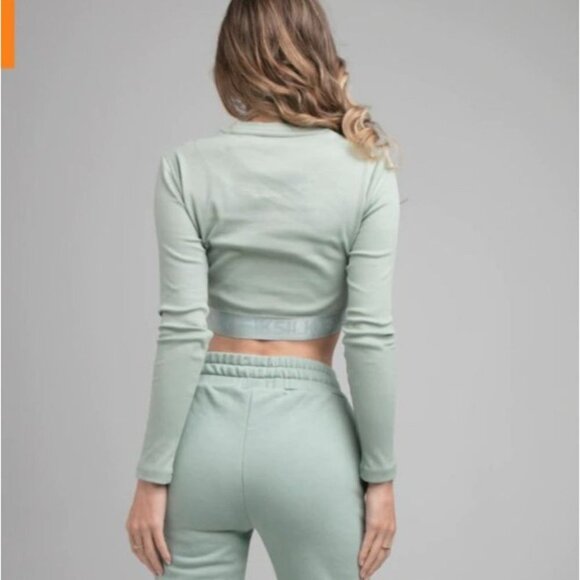 NWT SikSilk Rib Tape Crop Tee - Sage  Size Small‎ - Picture 3 of 9